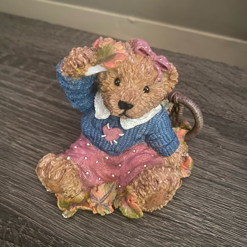 Vintage 1999 Home Interiors & Gifts "Thank You Bears" Fall Autumn Desk Decor